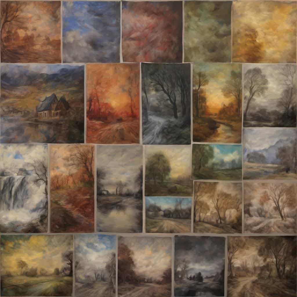 Ουρανοί και φυσικά τοπία σε πίνακες ζωγραφικής, εκφράζουν τέχνη και δημιουργικότητα από μεγάλους καλλιτέχνες.